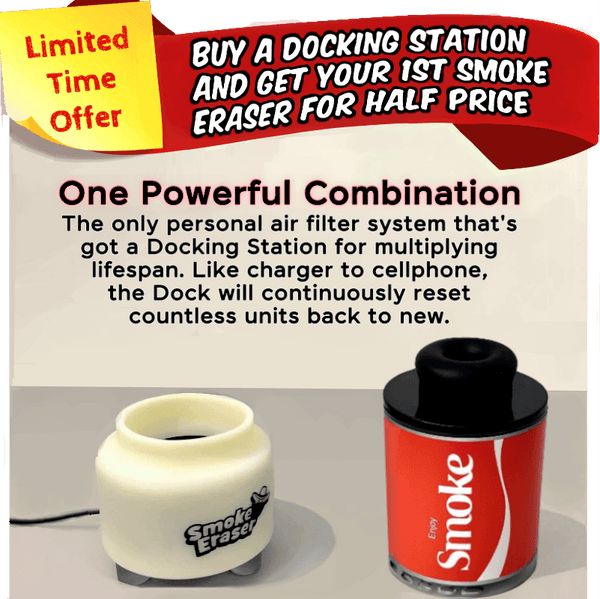 Buy a Docking Station ($20), and Pay Just $10 for Your 1st Smoke Eraser (50% Off)